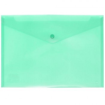 SOBRE FOLIO CON BROCHE ECOPLAS POLIPROPILENO TRANSLUCIDO VERDE AGUA