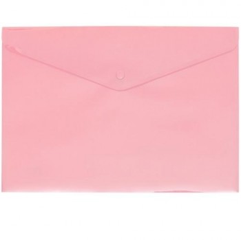 SOBRE FOLIO CON BROCHE ECOPLAS POLIPROPILENO TRANSLUCIDO ROSA SOFT