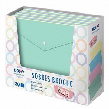 Expositor 20 Sobres Broche Fº PASTEL Surtidos