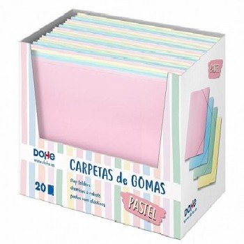 Expositor 20 Carpetas de gomas PASTEL Surtidos