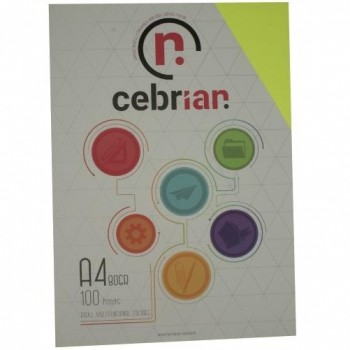 PAQUETE 100 HOJAS NEON AMARILLO NEOGB A3 80G