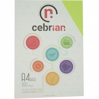PAQUETE 100 HOJAS NEON VERDE NEOGN A3 80G