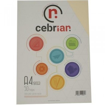 PAQUETE 50 CARTULINAS 180G A4 CREMA