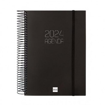 AGENDA FINOCAM ESPIRAL E10 SEMANA VISTA OPAQUE PP NEGRA