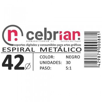 CAJA 30U ESPIRAL METAL NEGRO 42 MM PASO 5:1
