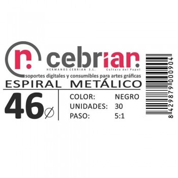 CAJA 30U ESPIRAL METAL NEGRO 46 MM PASO 5:1