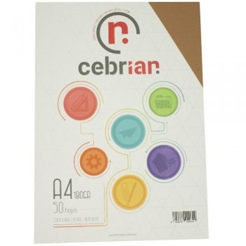 PAQUETE 50 CARTULINAS 180G A4 MARRÓN ESCOLAR