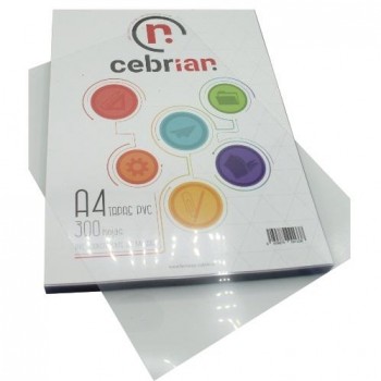 PAQUETE 100 HOJAS PVC CRISTAL A-4 300 MICRAS