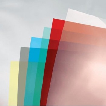 PAQUETE 100 HOJAS PVC TRANSLUCIDO ROJO A-4 0.18 MICRAS GBC