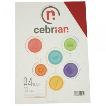 PAQUETE 250 CARTULINAS 180G A4 ROJO NAVIDAD